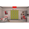 Sarı Lacivert Futbol Topu Zebra Perdesi